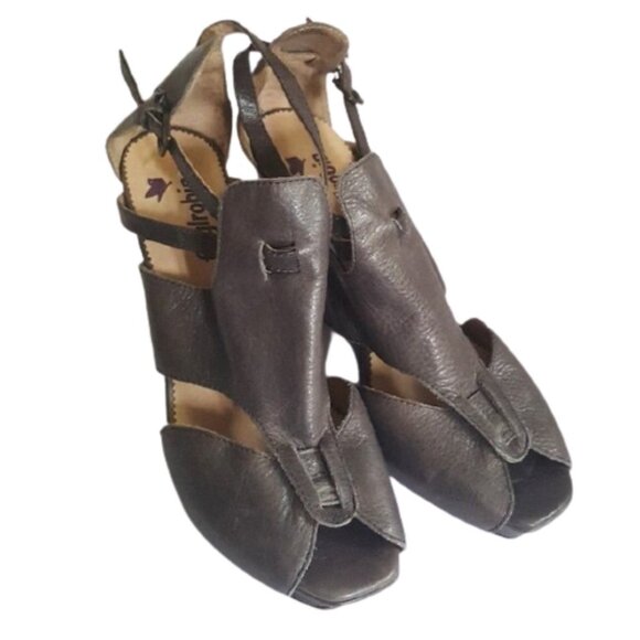 FarylRobin for Anthropologie peep toes cut out wedge heels sandals - Picture 2 of 7